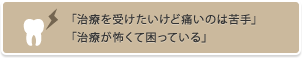 なるべく痛くない・削らない治療